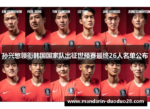 孙兴慜领衔韩国国家队出征世预赛最终26人名单公布